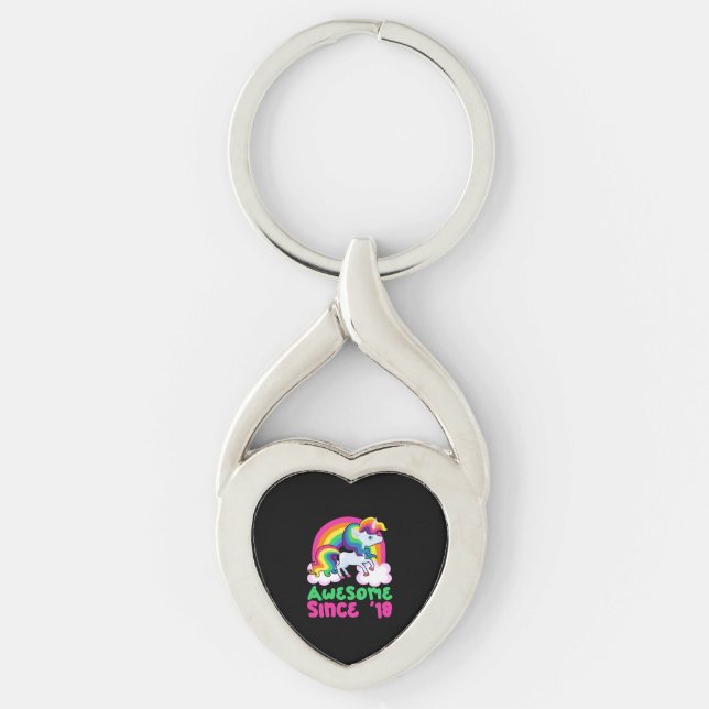 Awesome Since 2018 Unicorn  Keychain (Front)