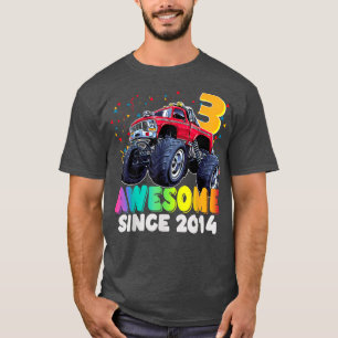 Awesome Since 2019 3rd Birthday Boy Monster Truck T-Shirt