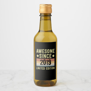 Awesome Since 2019 Birthday Wine Label