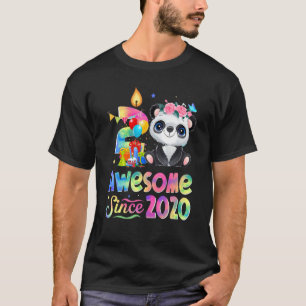 Awesome Since 2020 2nd Birthday 2 Year Old Panda U T-Shirt