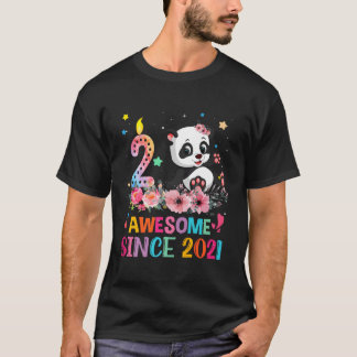 Awesome Since 2021 2Nd 2 Panda Unicorn T-Shirt