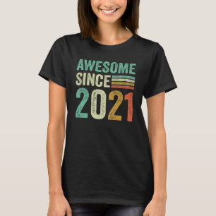 Awesome Since 2021 Happy 2nd Birthday 2 Years Old T-Shirt