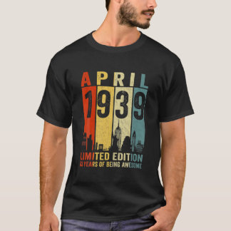 Awesome Since April 1939 83Rd Birthday Vintage Ret T-Shirt