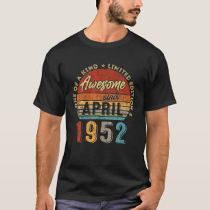 Awesome Since April 1952 Vintage 70Th Birthday T-Shirt