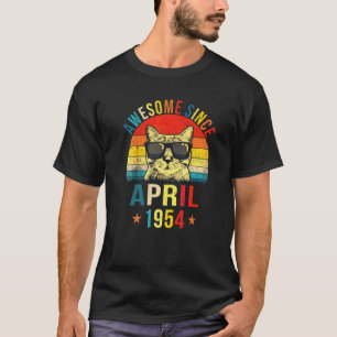 Awesome Since April 1954 68th Birthday Cat T-Shirt