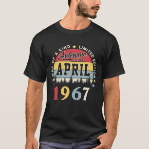 Awesome Since April 1967 Vintage Retro Birthday T-Shirt