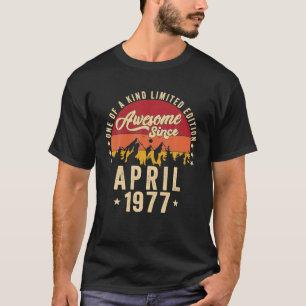 Awesome Since April 1977 Vintage 45th Birthday  T-Shirt