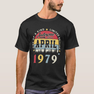 Awesome Since April 1979 Vintage Retro Birthday T-Shirt