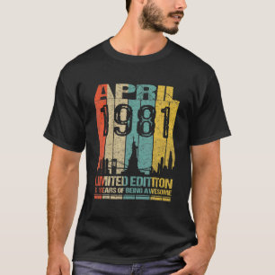 Awesome Since April 1981 41St Birthday Vintage Ret T-Shirt
