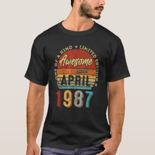 Awesome Since April 1987 Vintage 35th Birthday 2 T-Shirt