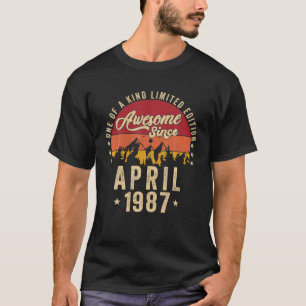 Awesome Since April 1987, Vintage 35Th Birthday T-Shirt