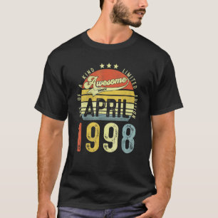 Awesome Since April 1998 Vintage 24th Birthday For T-Shirt