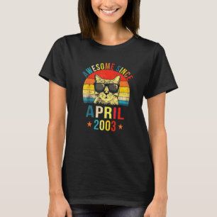 Awesome Since April 2003 19th Birthday  Cat T-Shirt