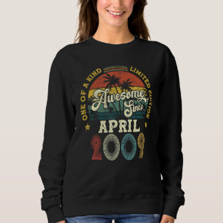 Awesome Since April 2009 Vintage 13th Birthday Sweatshirt