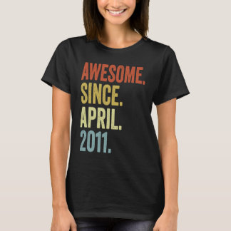Awesome Since April 2011 12th Birthday Boy 12 Year T-Shirt