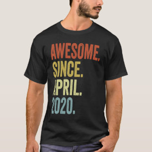 Awesome Since April 2020 3rd Birthday Boy 3 Years  T-Shirt