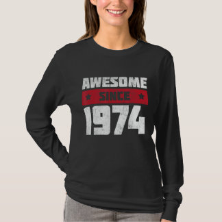 Awesome Since August 1974 Vintage 49 years 49th Bi T-Shirt