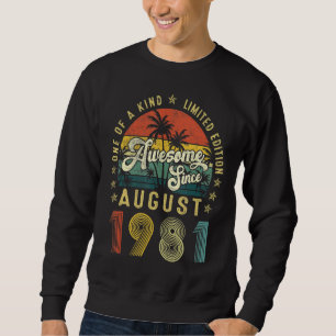 Awesome Since August 1981 Vintage 41st Birthday Me Sweatshirt