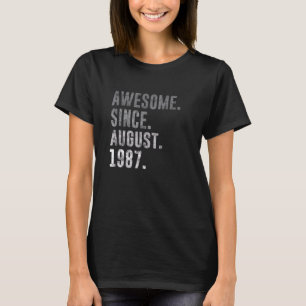 Awesome Since August 1987 35th Birthday Vintage 19 T-Shirt