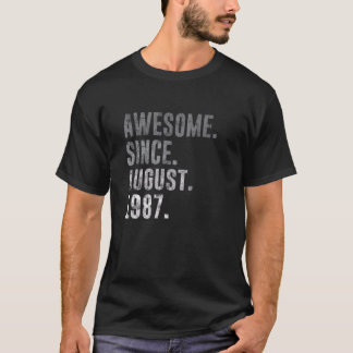 Awesome Since August 1987 35th Birthday Vintage 19 T-Shirt