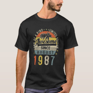 Awesome Since August 1987 Vintage 35th Birthday Me T-Shirt
