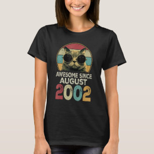 Awesome Since August 2002 21 Years Old Cat 21st Bi T-Shirt