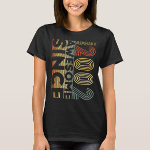 Awesome Since August 2002 21st Birthday Man Women T-Shirt