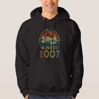 Awesome Since August 2007 Vintage 15th Birthday Me Hoodie