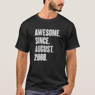 Awesome Since August 2008 14 Year Old 14th Birthda T-Shirt