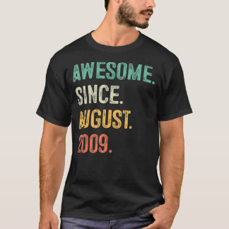 Awesome Since August 2009 14th Birthday 14 Year Ol T-Shirt