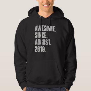 Awesome Since August 2010 12 Year Old 12th Birthda Hoodie