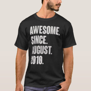 Awesome Since August 2010 12 Year Old 12th Birthda T-Shirt