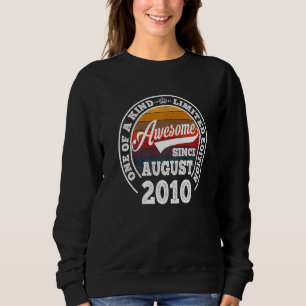 Awesome Since August 2010 12th Birthday 12 Years Sweatshirt