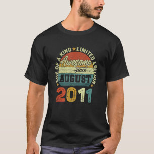 Awesome Since August 2011 11th Birthday T-Shirt