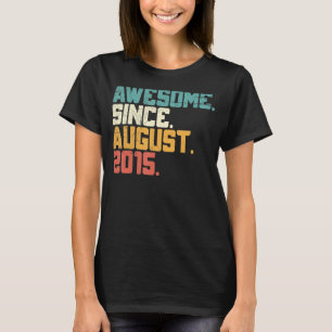Awesome Since August 2015 7th Birthday 7 Years Ol T-Shirt