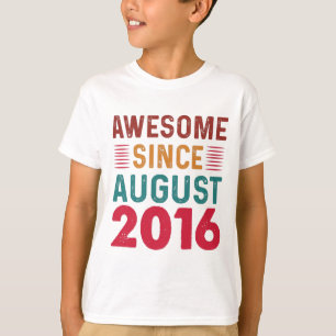 Awesome Since August 2016 Vintage Birthday T-Shirt