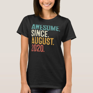 Awesome Since August 2020 2nd Birthday 2 Years Ol T-Shirt