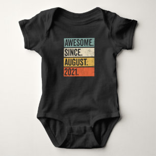 Awesome Since August 2021 Birthday Retro Baby Bodysuit