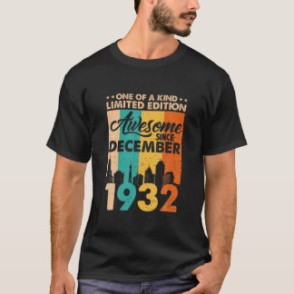 Awesome Since December 1932 Vintage 89Th Birthday T-Shirt
