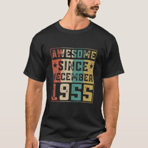 Awesome Since December 1955 66Th Birthday Retro T-Shirt