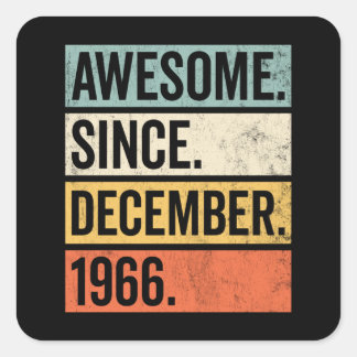 Awesome Since December 1966 Birthday Square Sticker