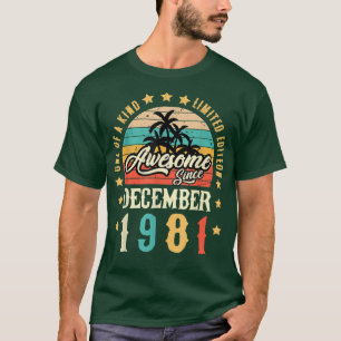 Awesome Since December 1981 Vintage 40th Birthday T-Shirt