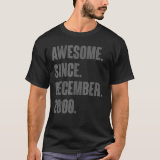 Awesome Since December 2000 22 Year Old 22nd Birth T-Shirt