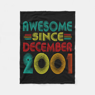 Awesome Since December 2001 Years 24th Bday Funny Fleece Blanket