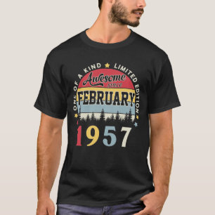 Awesome Since February 1957 Vintage Retro Birthday T-Shirt