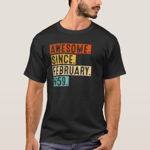 Awesome Since February 1959 64 Years Old 64th Birt T-Shirt