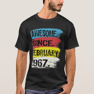Awesome Since February 1967 Pisces Aquarius 55Th B T-Shirt