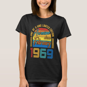 Awesome Since February 1969 54 Years Old 54th Birt T-Shirt