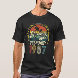 Awesome Since February 1987 Vintage 35th Birthday  T-Shirt