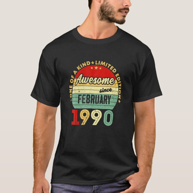 Awesome Since February 1990 31St Birthday Tee S (Front)